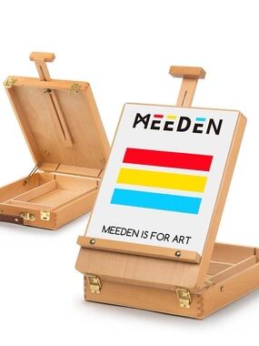 Portable Wood Artist Easel Box in Natural Wood